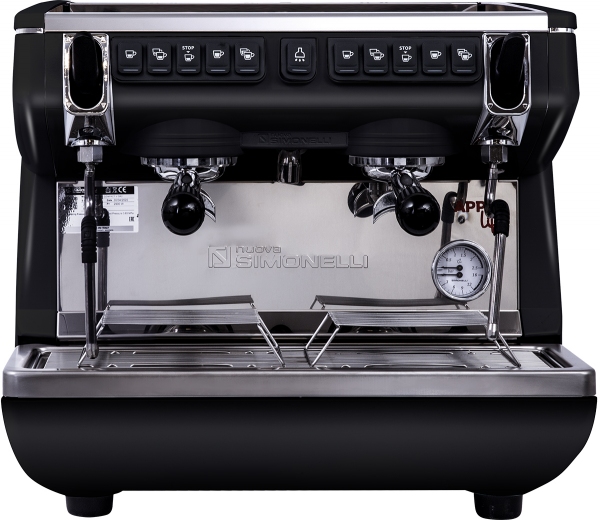 Кофемашина рожковая автоматическая NUOVA SIMONELLI APPIA LIFE COMPACT 2GR V 220V BLACK+ECONOMIZER+HIGH GROUPS