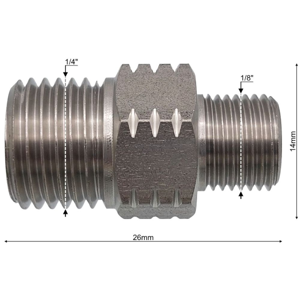 Фитинг 1/4"M-1/8"M