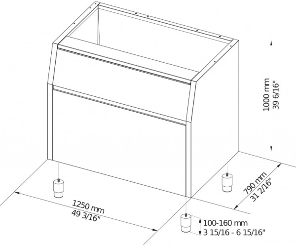 Бункер для кускового льда BREMA BIN 350*C300/VM1700